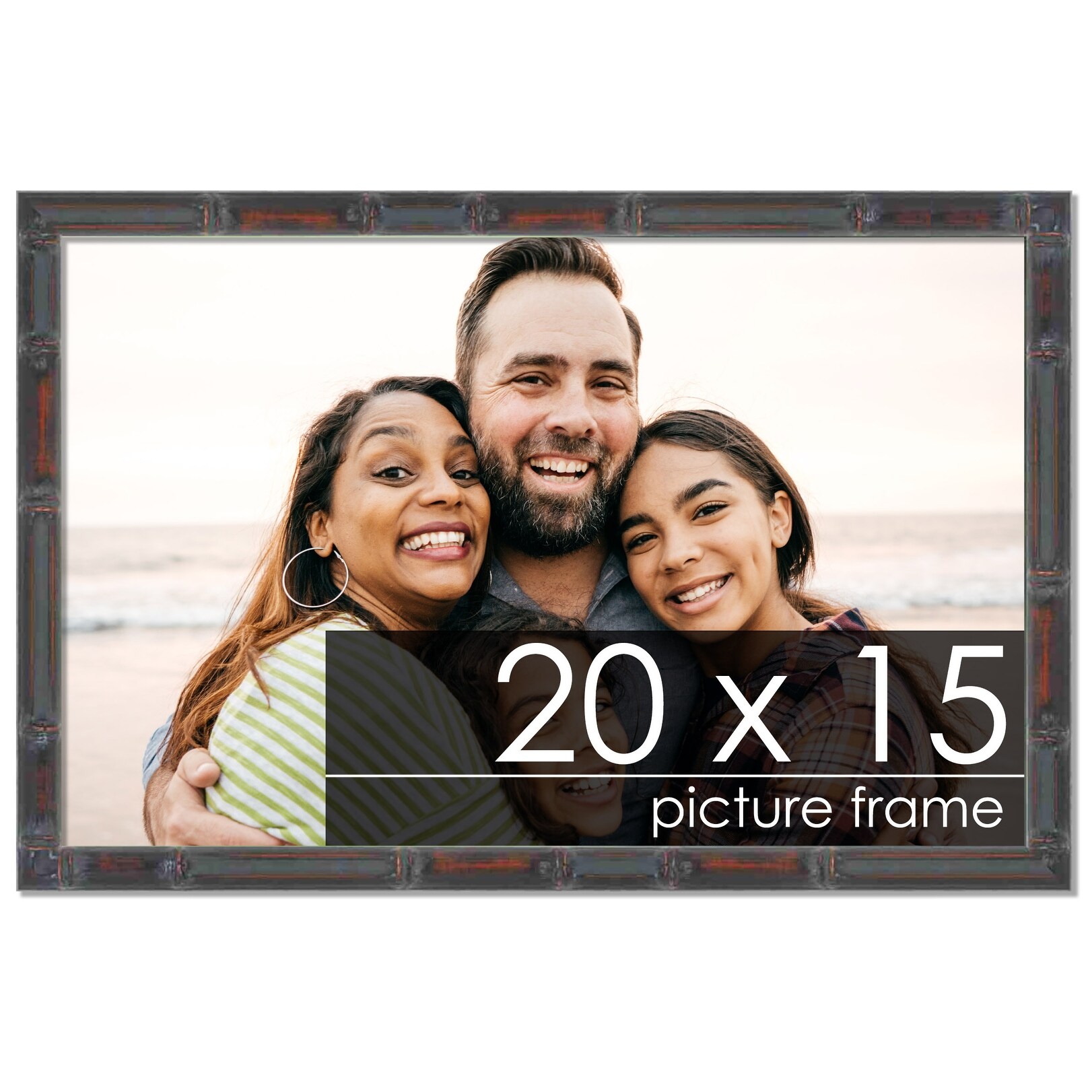 20x15 Bamboo Walnut Complete Wood Picture Frame with UV Acrylic