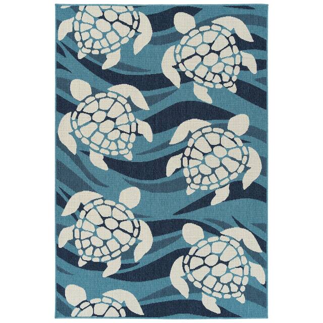 Ambrosi Sea Turtles Novelty Indoor/ Outdoor Area Rug