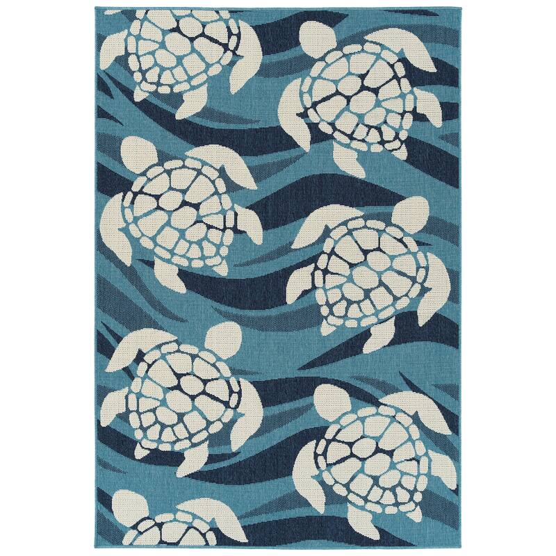 Ambrosi Sea Turtles Novelty Indoor/ Outdoor Area Rug