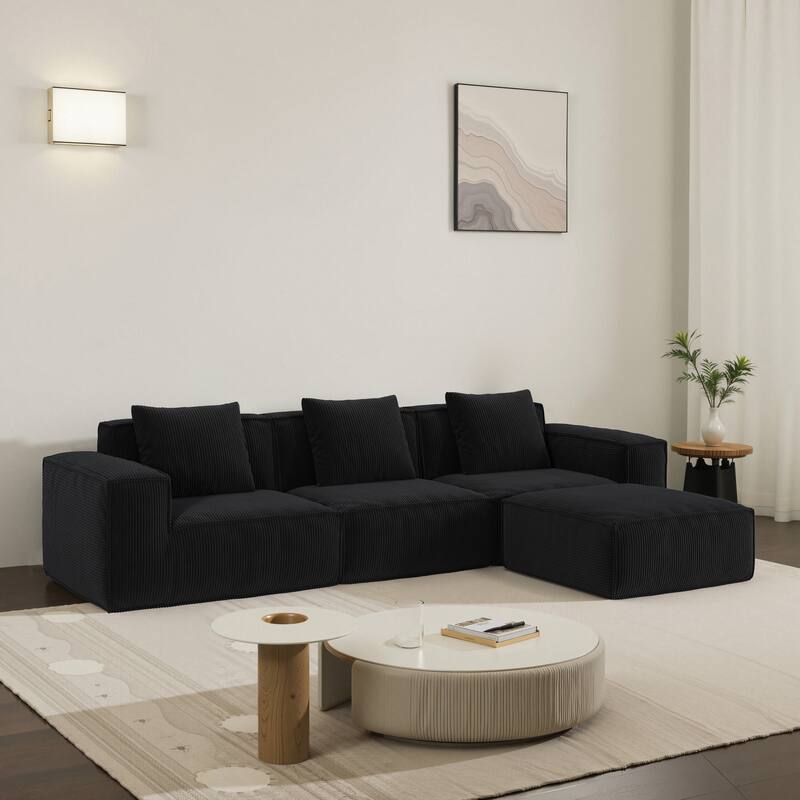 Modular Sofa Can Be Converted Into An Oversized Sofa Bed Free Conversion Sofa Set,Three-Person Combination With Footrest