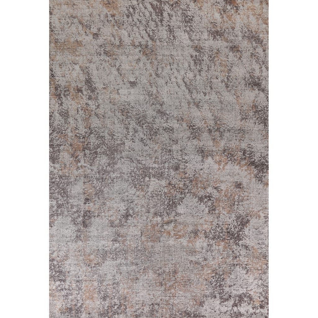Beige Modern Area Rug Handmade Wool Carpet - 8'0"x 11'4"