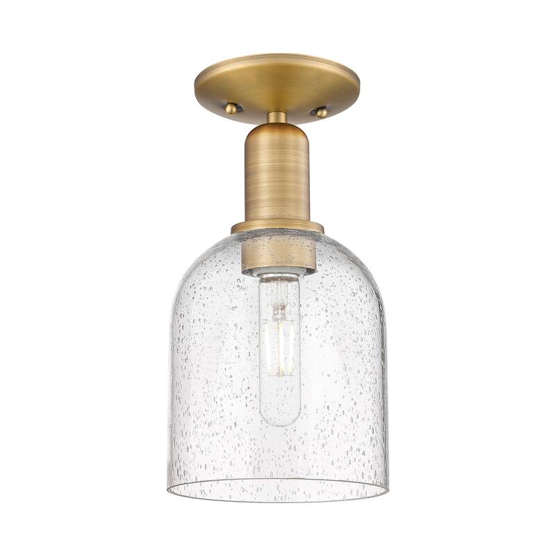Innovations Lighting 716-1C-11-6 Bella Semi-Flush Bella 6" Wide - Brushed Brass / Seedy