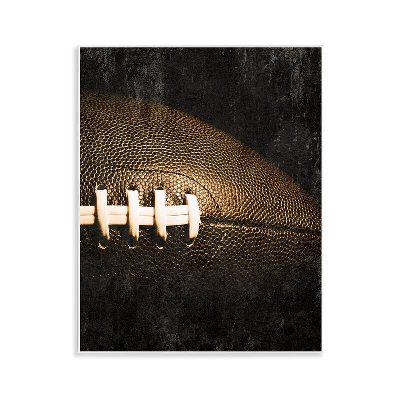 Stupell Rustic Football Close Up Wall Plaque Art Design By Kim Allen - 11 x 14