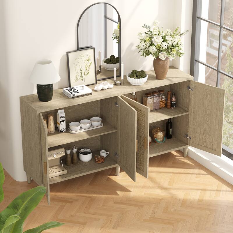 Natural Storage Cabinet Coffee Cabinet File Cabinet Pantry Cabinet - Natural