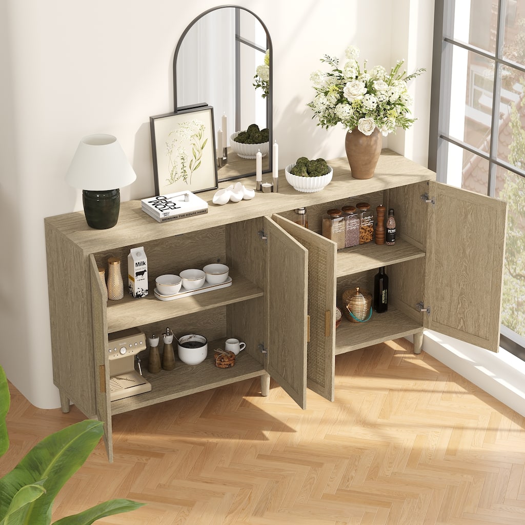 Natural Storage Cabinet Coffee Cabinet File Cabinet Pantry Cabinet