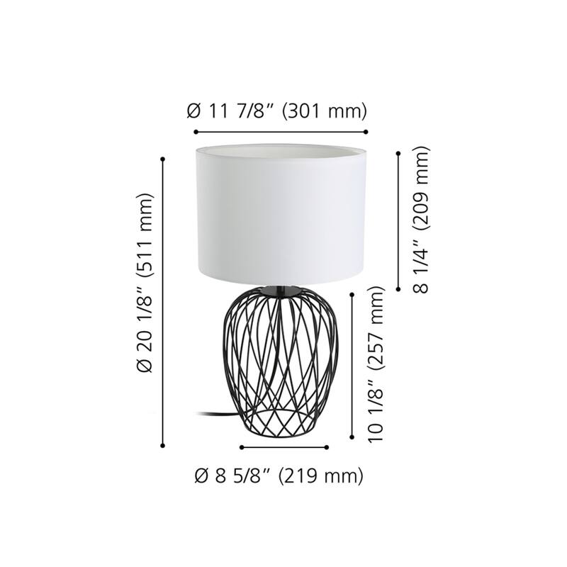 Nimlet - 1-Light Table Lamp - Black Base Finish - 8.56"L X 8.56"W X 20.20"H - 8.56"L X 8.56"W X 20.20"H