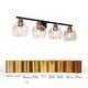 preview thumbnail 16 of 16, Iain Modern Black 3/4-Light Bathroom Vanity Lights Globe Seeded Glass Dimmable Wall Sconces