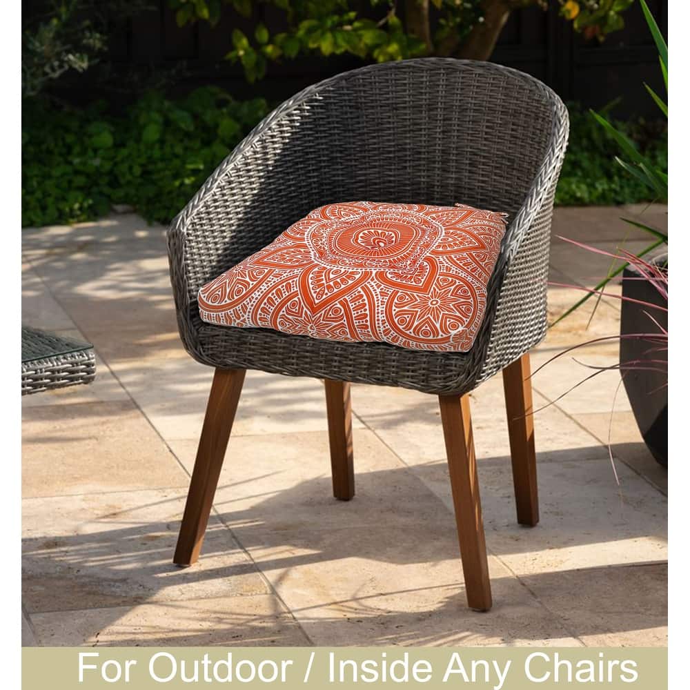 Waterproof Indoor Outdoor Chair Seat Pads Cushion – 19x19 Inches with ties | Set of 2