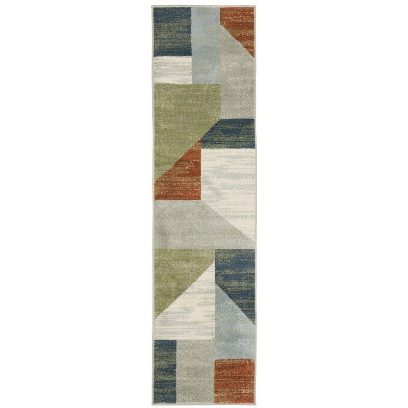 Style Haven Bassel Contemporary Geometric Grey/ Multi Indoor Area Rug