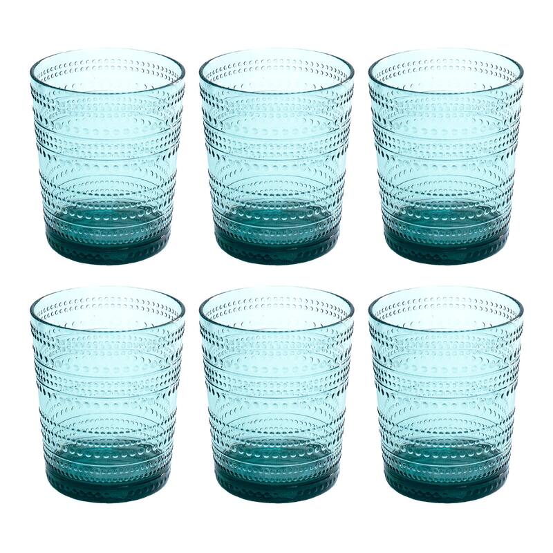 Beaded DOF, Clear, 15.6 oz, Set of 6 - Green
