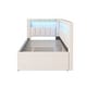 preview thumbnail 7 of 10, White Twin Bed with USB Ports and LED Belt, LED Design Platform Bed with Trundle