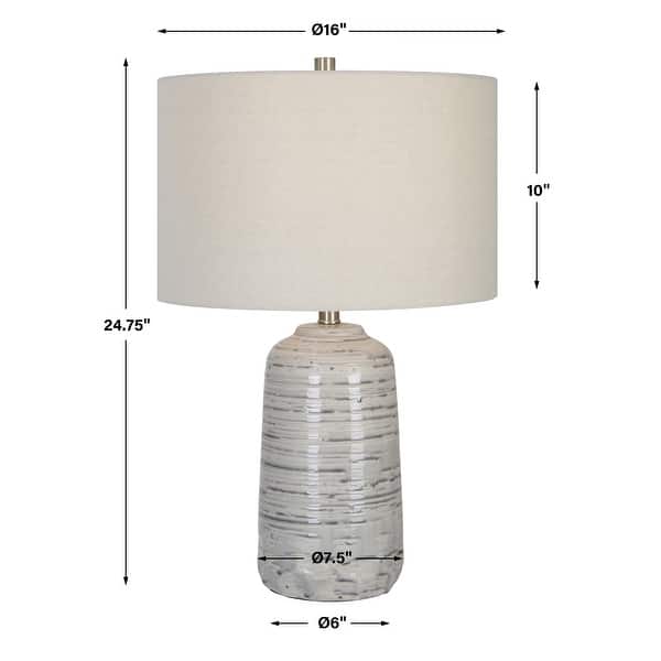 Uttermost Cyclone Ivory Table Lamp - 25"H, Shade 10"H x 16"Dia. - Bed ...