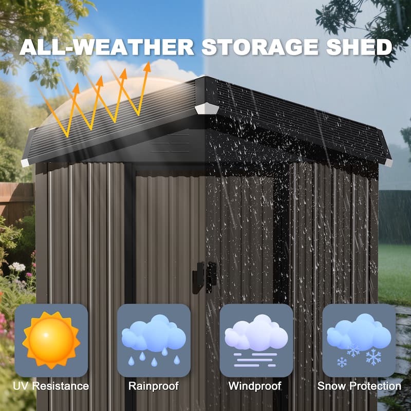 Metal Outdoor Garden Shed Storage Tool Shed with Sliding Doors