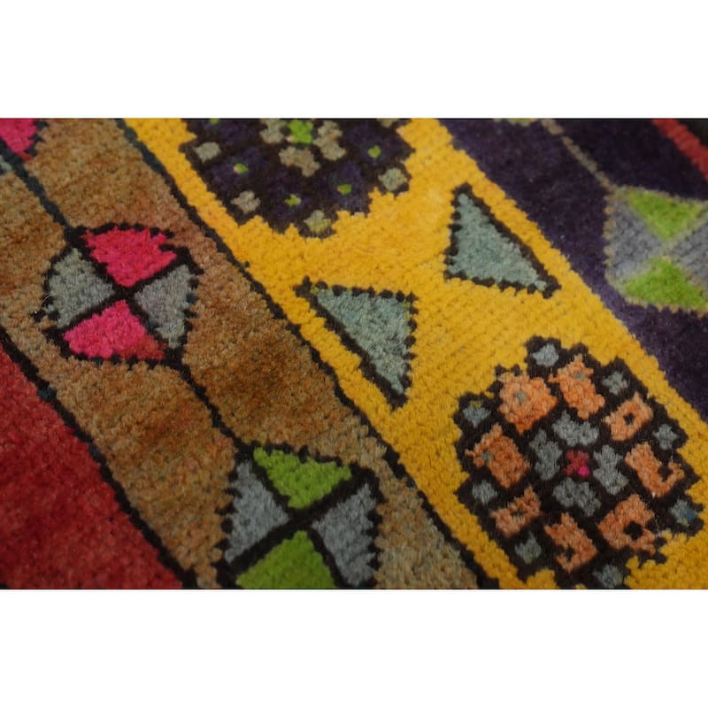 Hand Knotted Oriental 100% Wool Carpet Traditional Geometric Brown Ardebil Runner Rug - 9' 6'' X 4' 0''