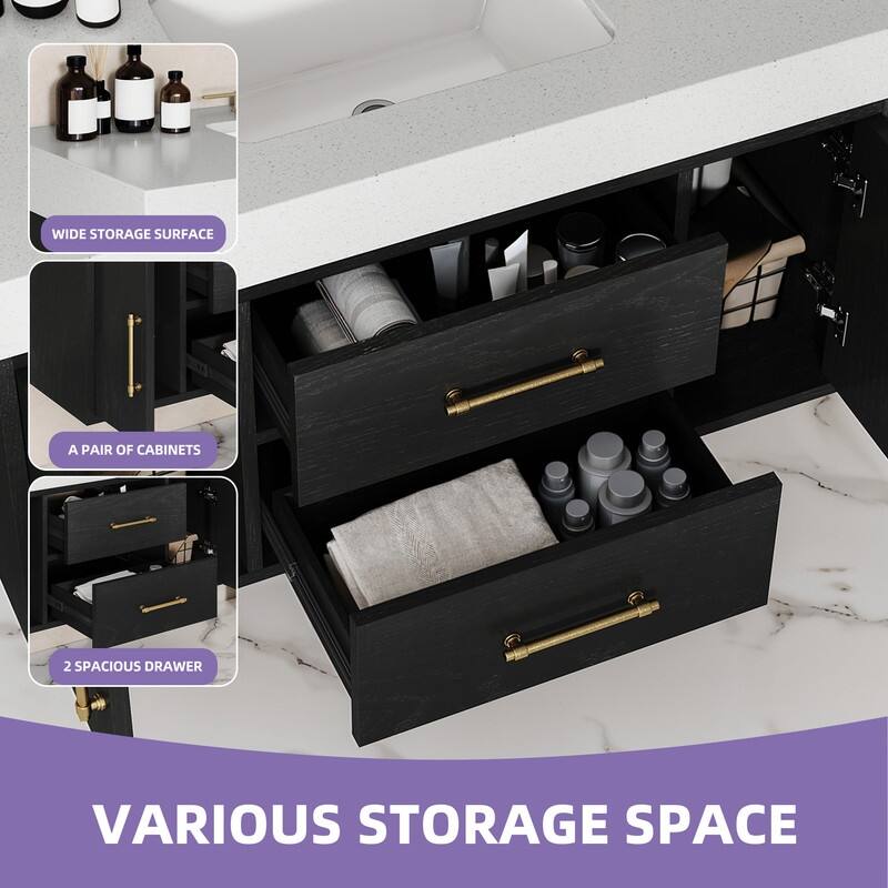 Moasis 40" Floating Bathroom Vanity with 2 Drawer and 2 Cabinet