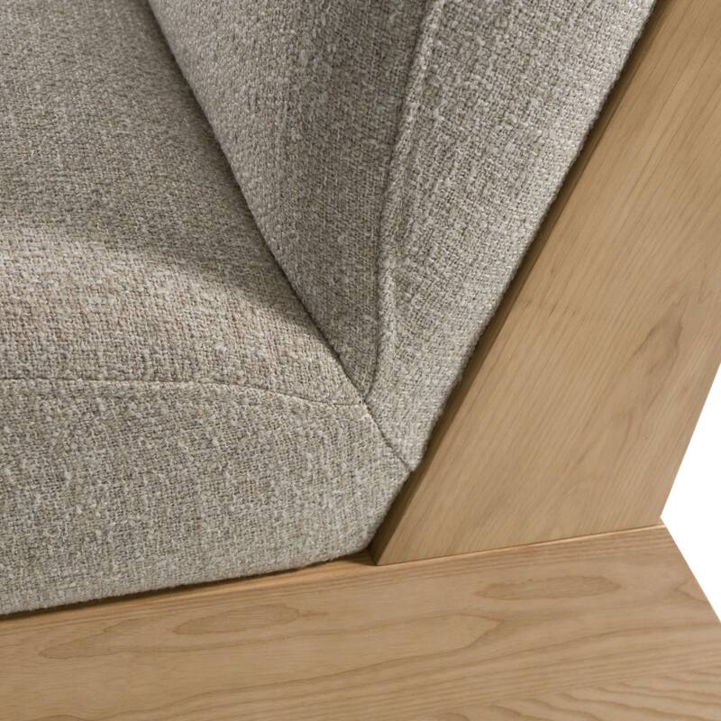 Divani Casa Vance Modern Sand Fabric & Wood Accent Chair