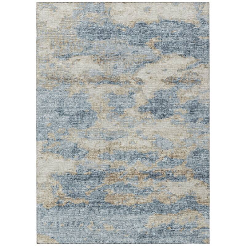 Indoor/ Outdoor Accord Modern Waves Washable Rug New