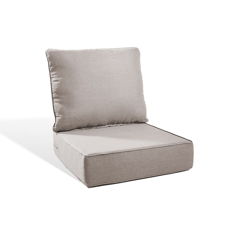 Pocassy 22"x24"x6" Inch Thick Cushions Indoor Outdoor Pillows Cushion - Beige Cushion - 1 Set Seat & Back Cushion