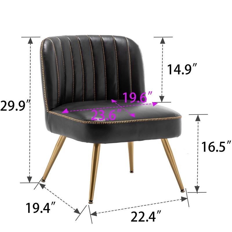 Accent chairs for living room Set of 2, Upholstered Leather Living Room Chairs Modern Corner Chair Armless Chair