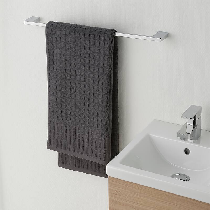 Modern Wall-Mounted 24-Inch Stainless Steel Towel Bar - 24" L x 2" D x 0.8" H