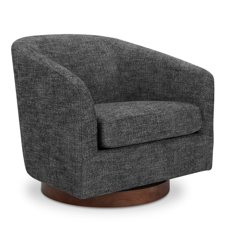 Spruce & Spring Liam Swivel Accent Chair - Single - Charcoal Grey-Fabric