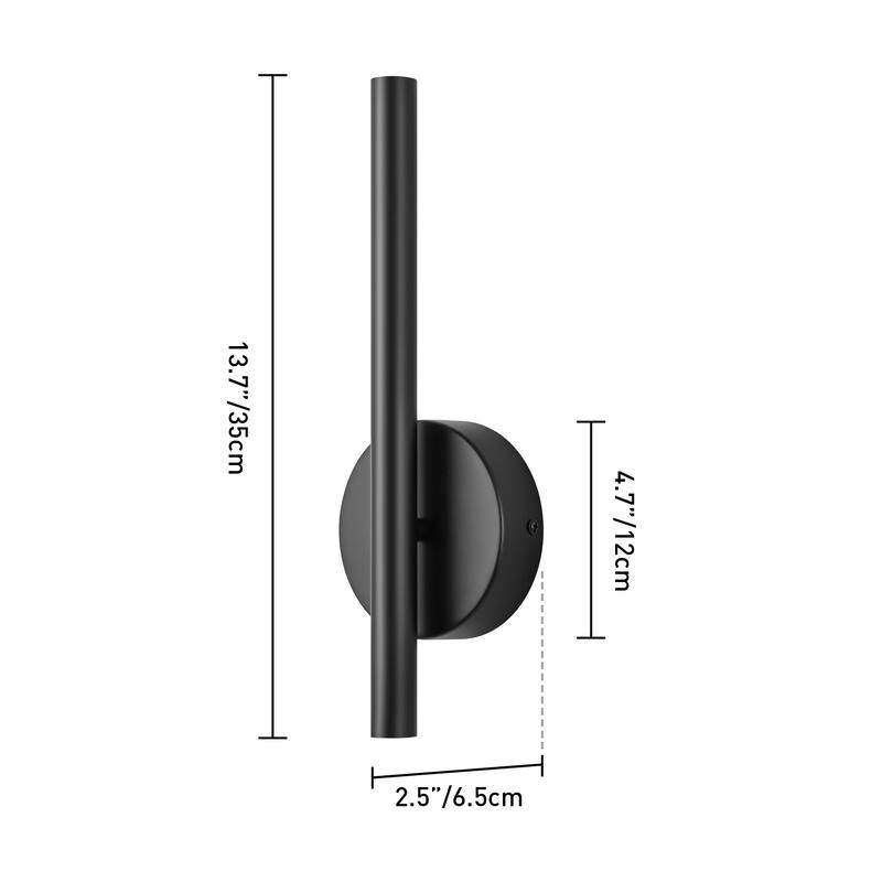 Modern Black Linear Integrated LED 3000K Warm Light Bathroom Vanity Light Wall Sconce
