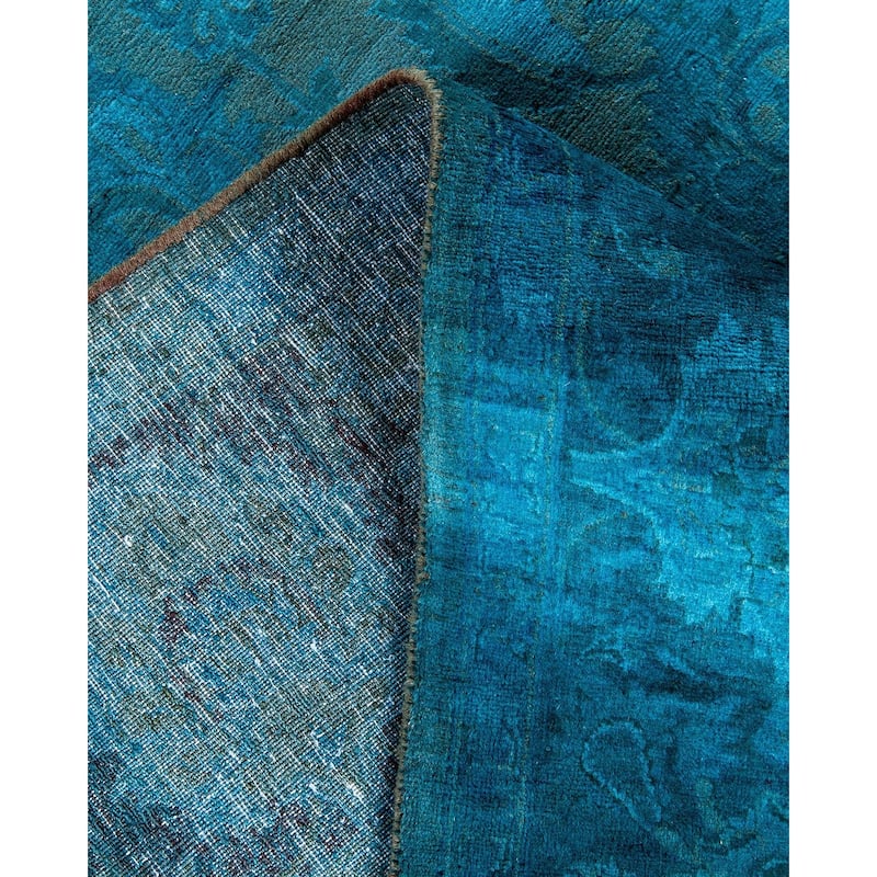 Fine Vibrance, One-of-a-Kind Hand-Knotted Area Rug - Blue, 4' 7" x 7' 6" - 4' 7" x 7' 6"