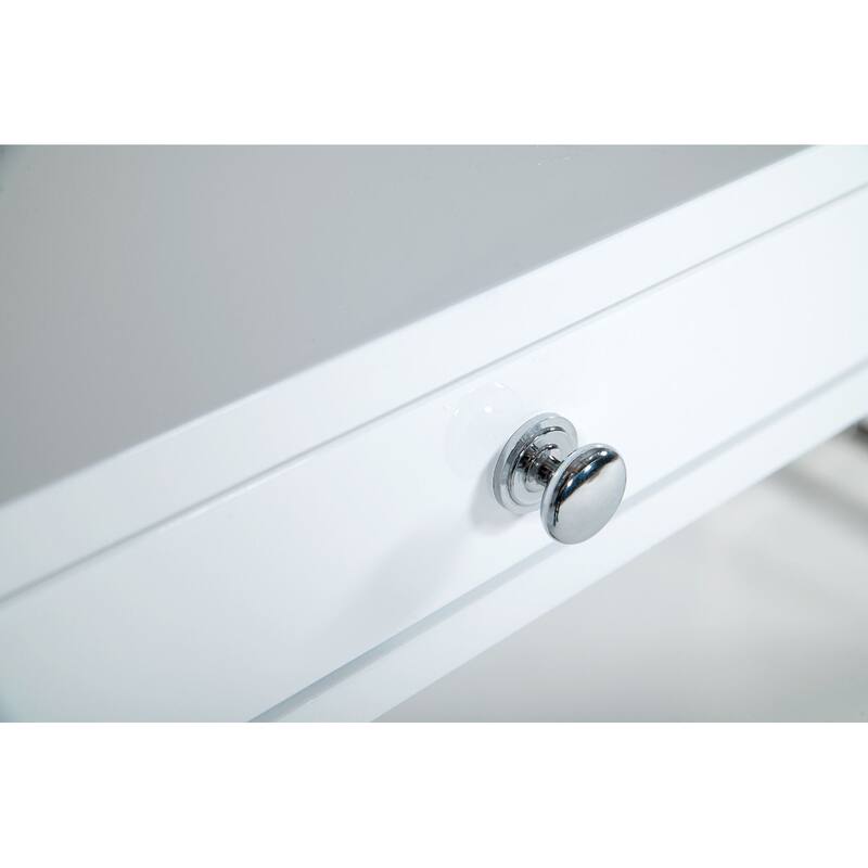 Modrest Ostrow White & Stainless Steel Desk