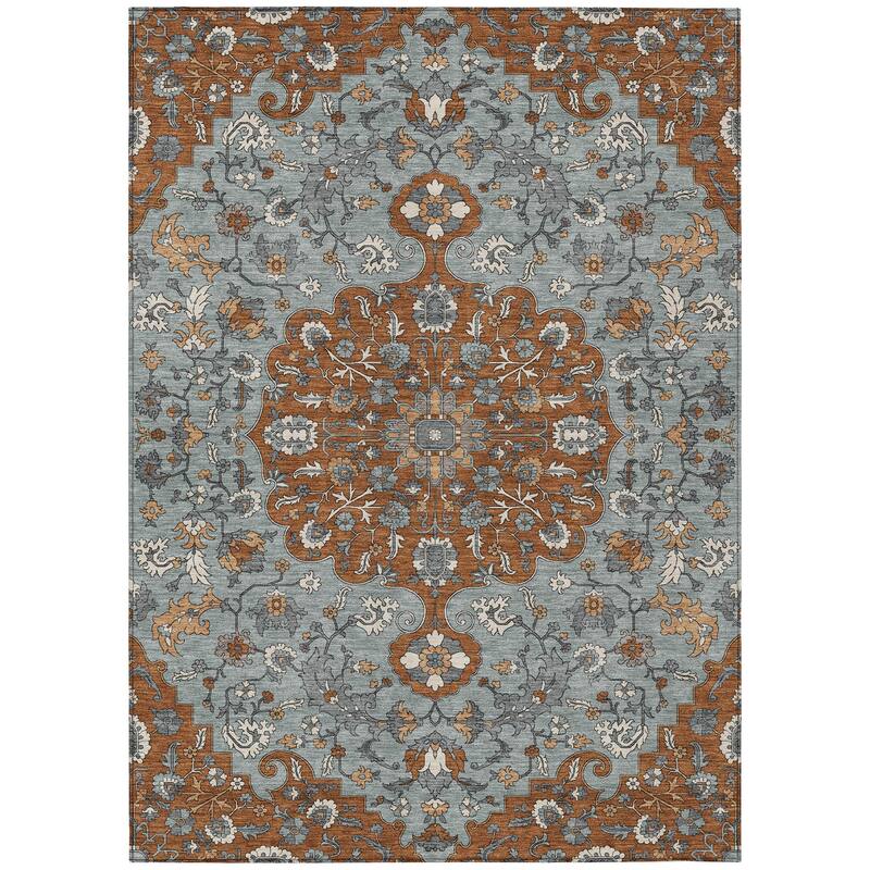 Machine Washable Indoor/ Outdoor Traditional Savannah Chantille Rug