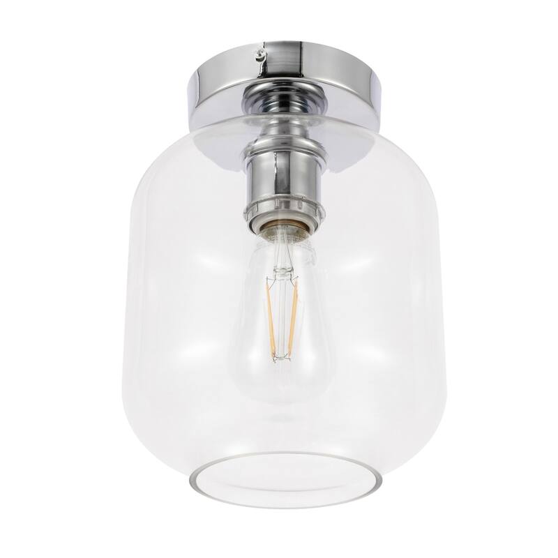 Collins 1-light Glass Cylinder Shade Flush Mount Fixture