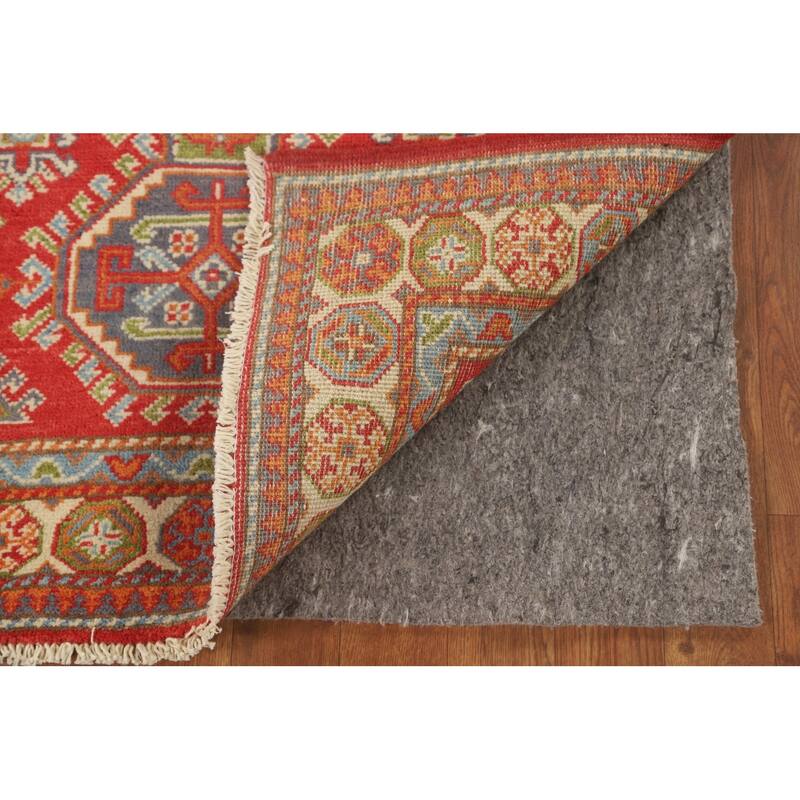 Geometric Kazak Accent Rug Handmade Wool Carpet - 2'10" x 4'0"