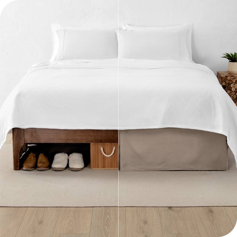 Bare Home Pleated Bed Skirt - 15-Inch Tailored Drop Easy Fit