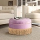 preview thumbnail 58 of 91, Yolanda 24" Upholstered Round Accent Ottoman Lavender Velvet
