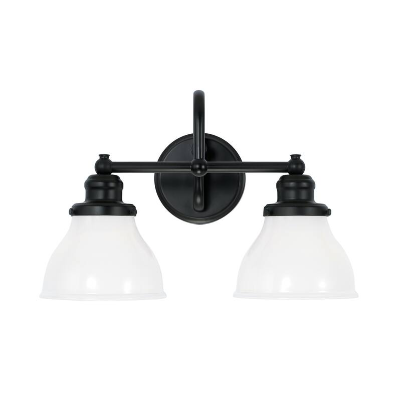 Baxter 2-light Bath/Vanity Light w/ Milk Glass