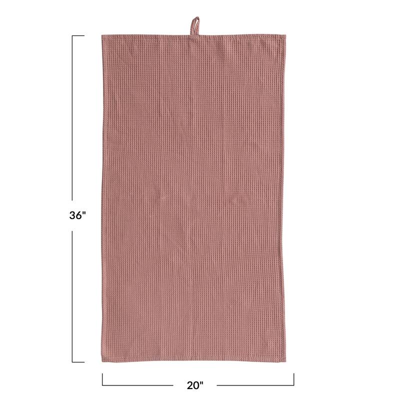 Woven Linen and Cotton Waffle Decorative Tea Towel - 36.0"L x 20.0"W x 0.1"H