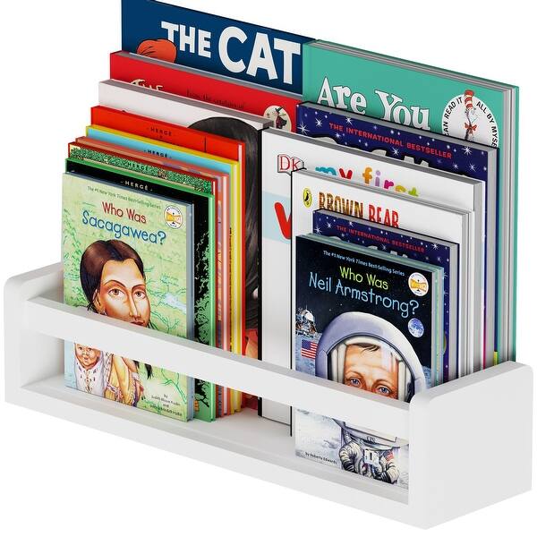 slide 2 of 15, Wallniture Madrid White Wall Shelf for Book and Toy Storage, Kids Room Decor