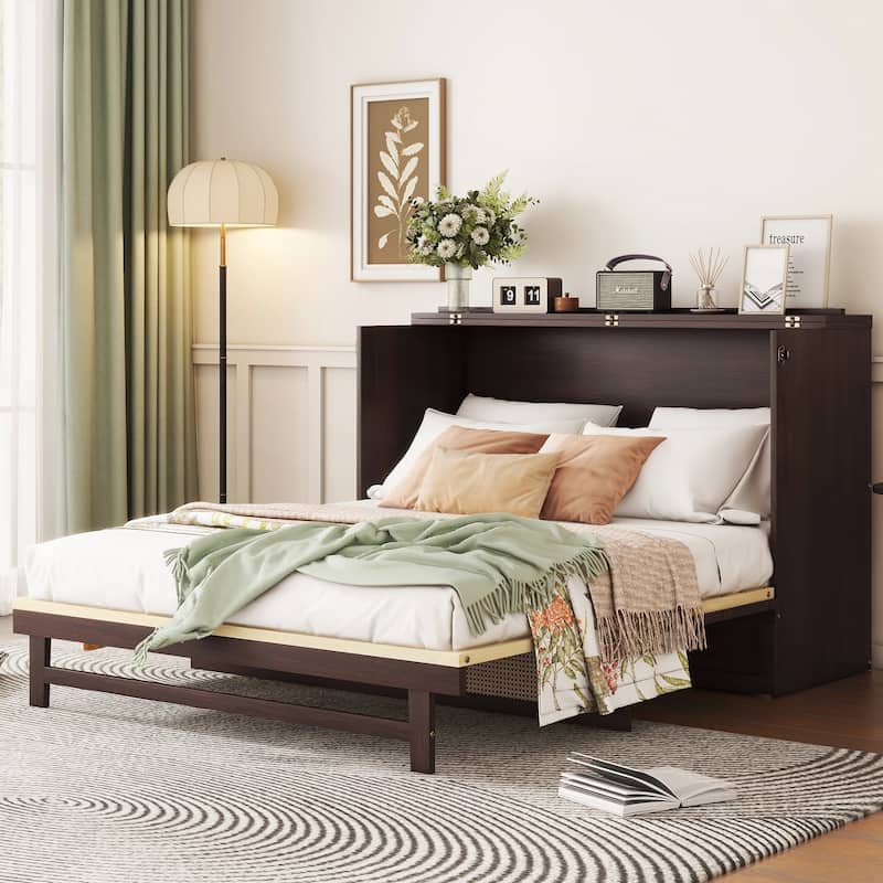 Versatile Queen Size Murphy Bed with Storage Functionality