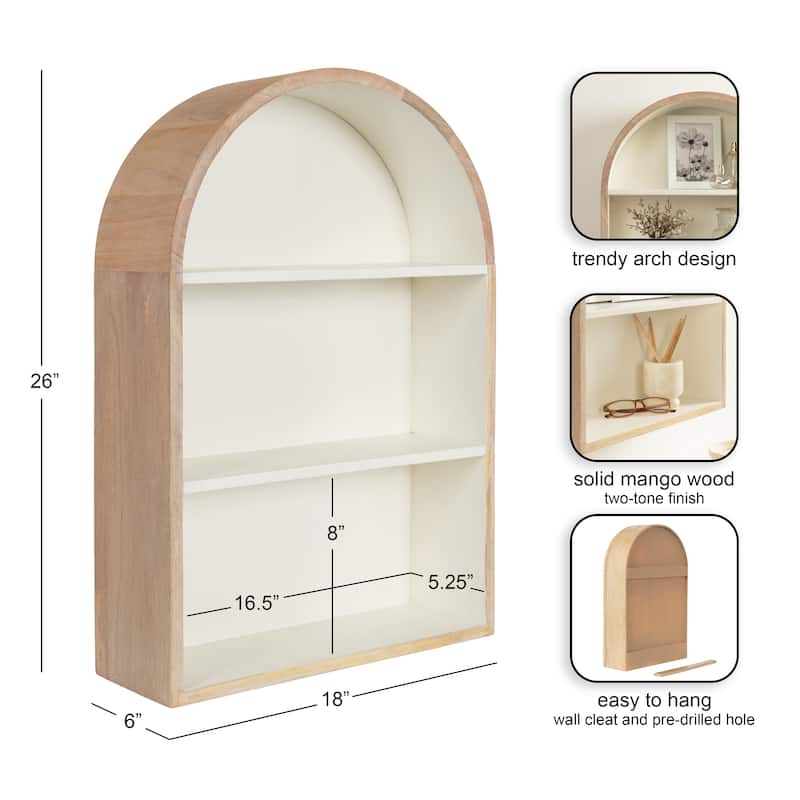 Kate and Laurel Arcott Arch Wall Shelf