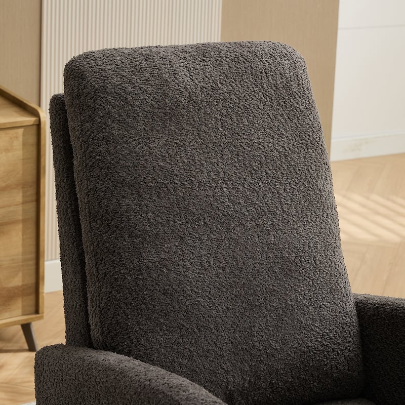 25.4"W Rocking Chair,High Back Glider Chair with Retractable Footrest,Side Pocket,Rocking Accent Armchair with Rubber Wood Legs
