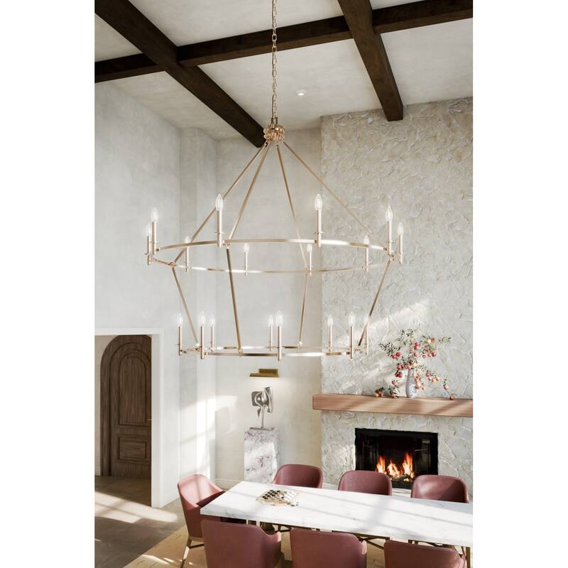 Kichler 52708 Carrick 18 Light 55" Wide Taper Candle Ring Chandelier