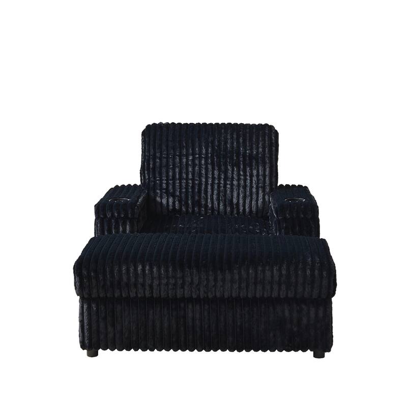 Anmytek 42.5-Inch Corduroy Deep-Seated Single Recliner With Backrest Pillow Cup Holder & Storage Footrest