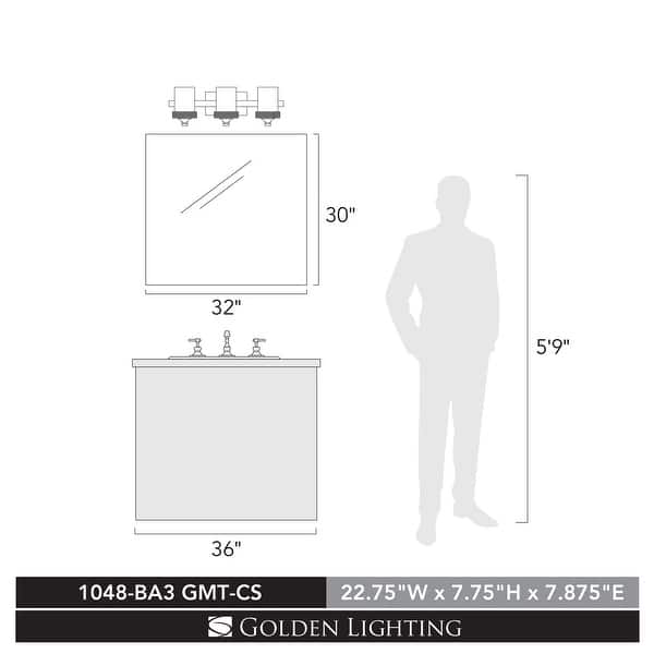 Golden Lighting Chatham 3 Light 22-3/4" Wide Bathroom Vanity Light