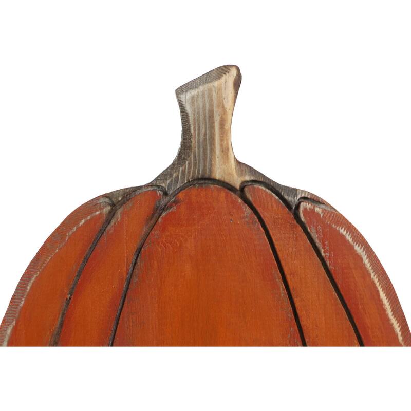 Haunted Hill Farm 18-In. Tall Pumpkin Battery-Operated Wooden Centerpiece with Lights and Timer