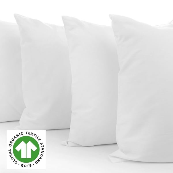 A1HC Organic Cotton Pillow Insert, 95% feather 5% Down, White,Set of 2. Opens flyout.