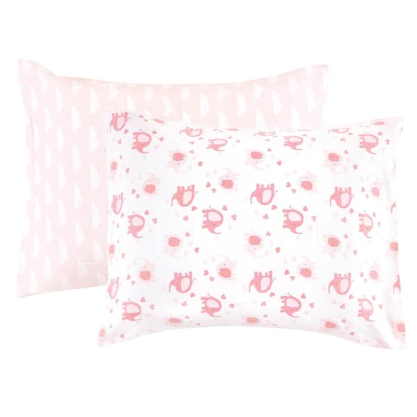 slide 1 of 1, Luvable Friends Infant Girl Envelope Toddler Pillow Cases, Girl Basic Elephant, One Size - Girl Basic Elephant