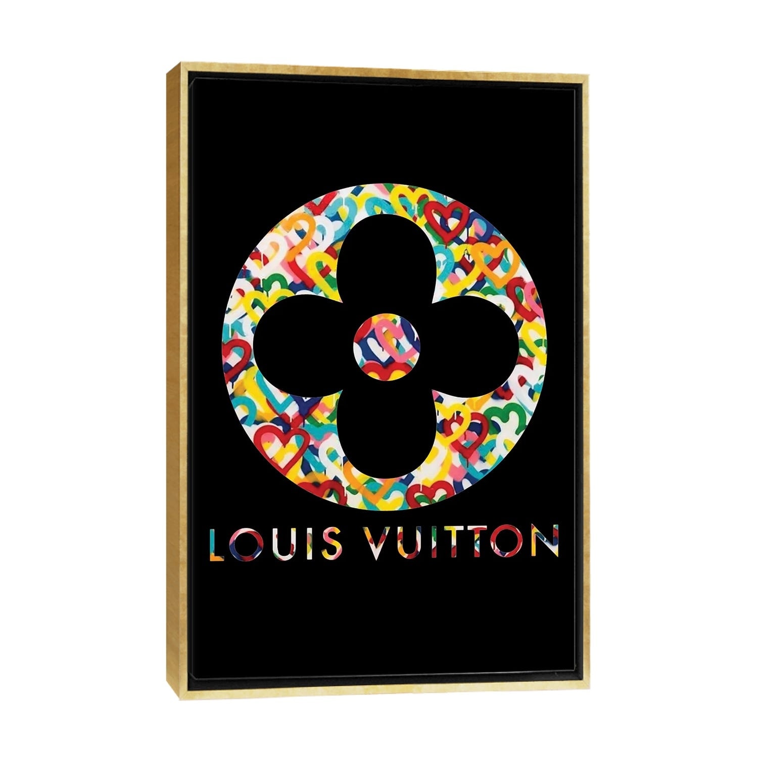 Louis Vuitton Glitter Logo In Black Background Shower Curtain Set