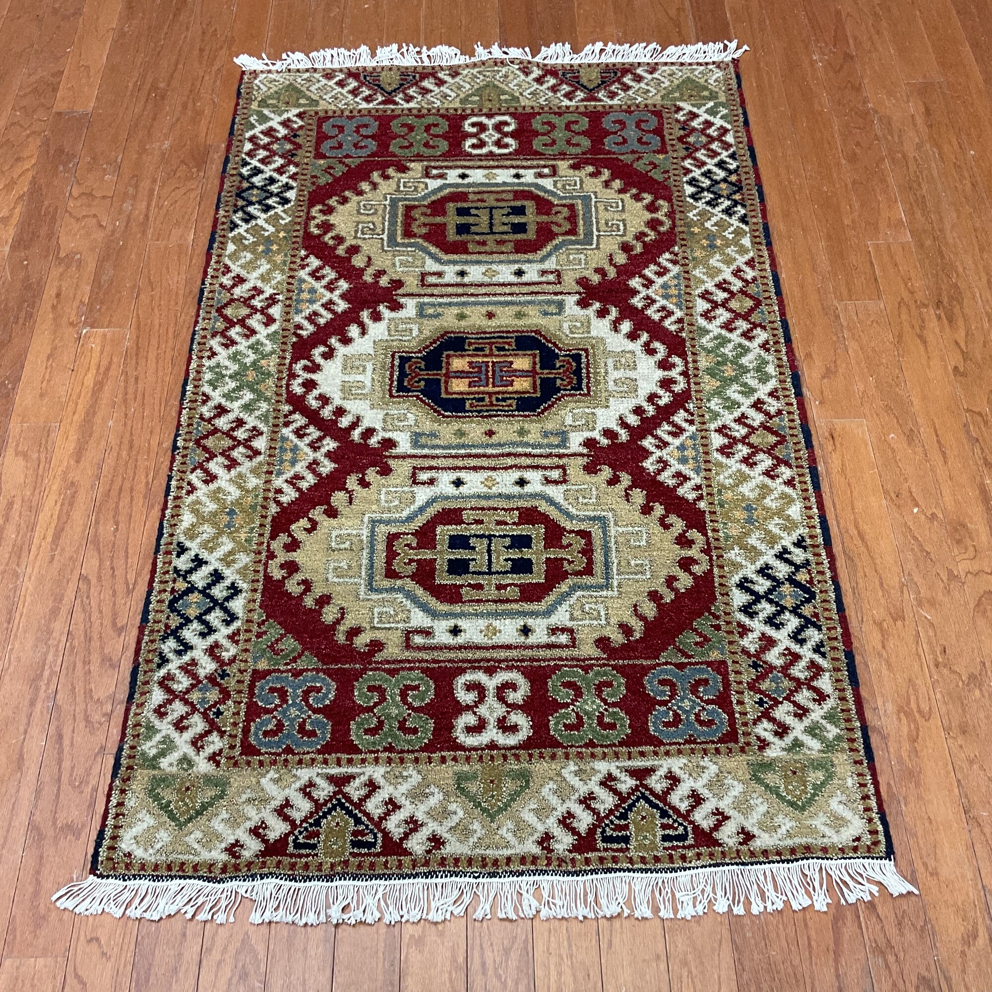 HERAT ORIENTAL Handmade Kazak Wool Rug - 3'3" x 5'2"