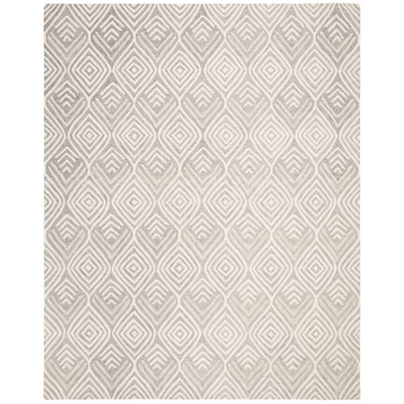 SAFAVIEH Handmade Blossom Atiye Modern Floral Wool Rug - 8' x 10' - Grey/Ivory