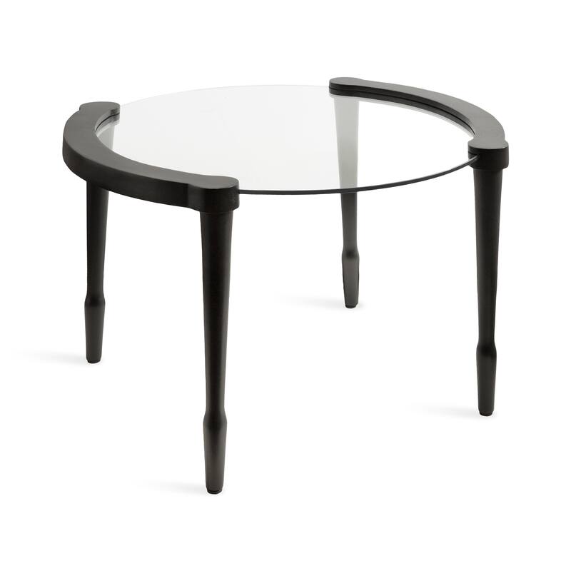Kate and Laurel Santoro Round Coffee Table - 28x16x18 - Black