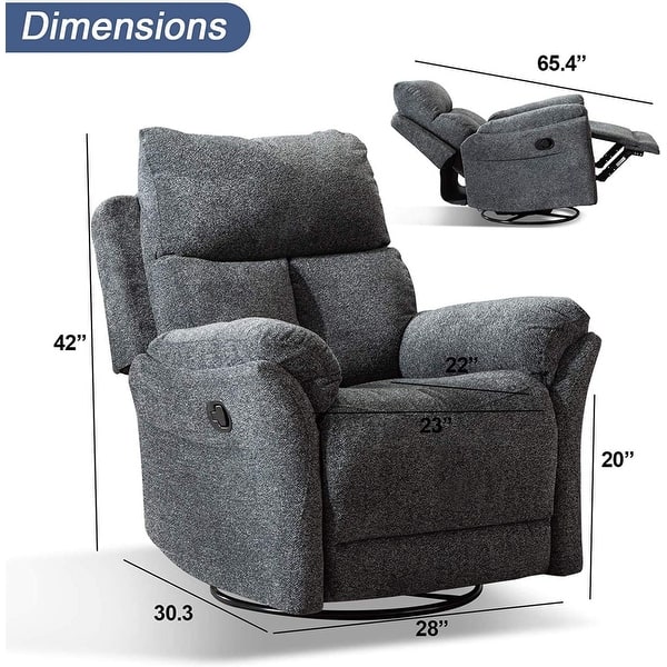 dimension image slide 1 of 2, Prelife Fabric Manual Overstuffed Nursery Glider Rocking Chairs